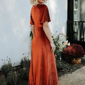 Velvet bridesmaid dress